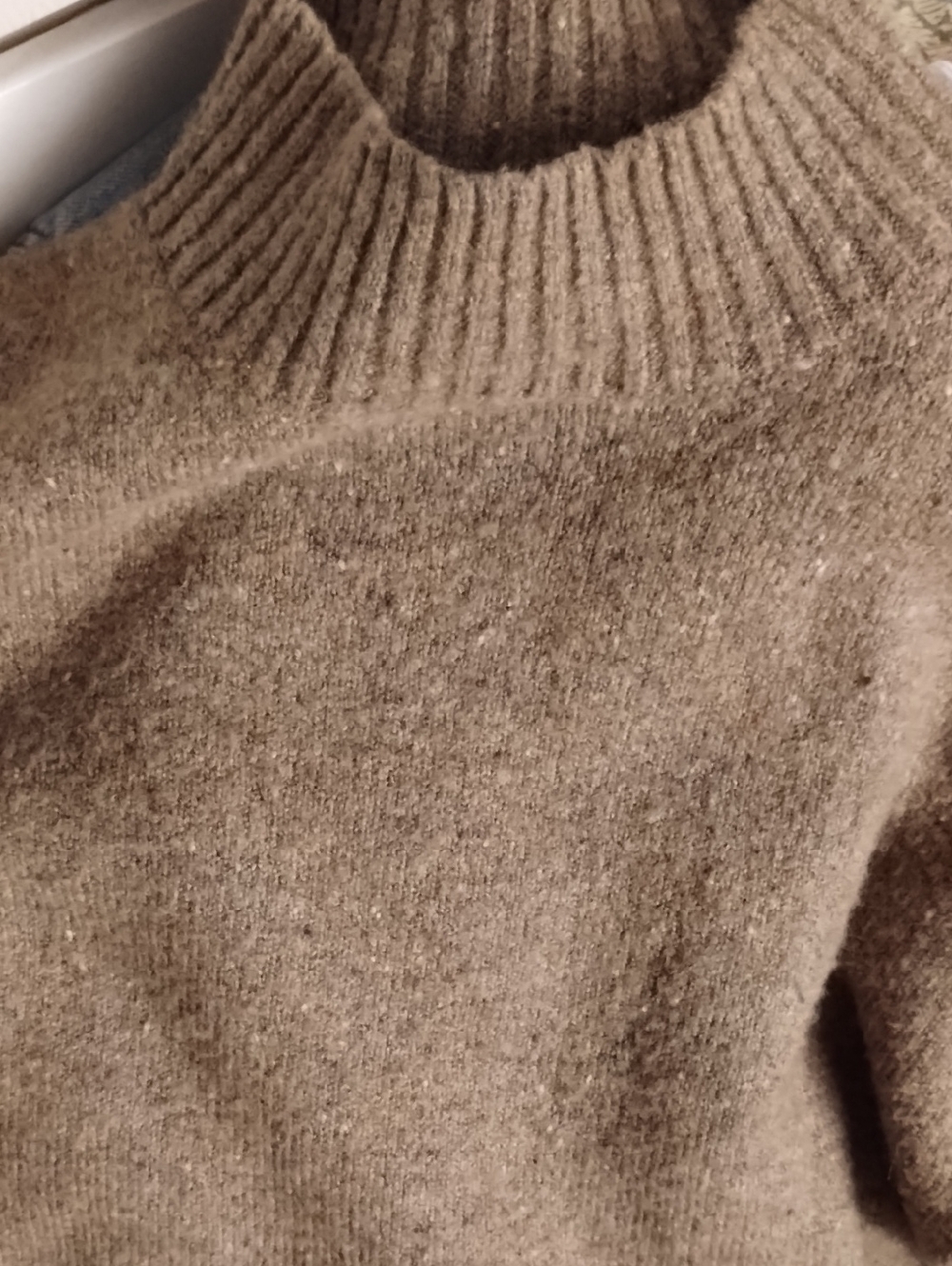 Well Worn Heathered Brown Fuzzy Knit Sweater sz XL